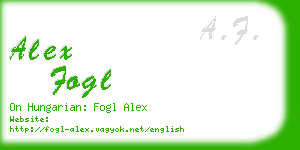 alex fogl business card